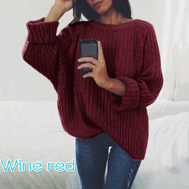 Damen Grobstrickpullover mit lockerer Passform und trendigem Rippenmuster Drune