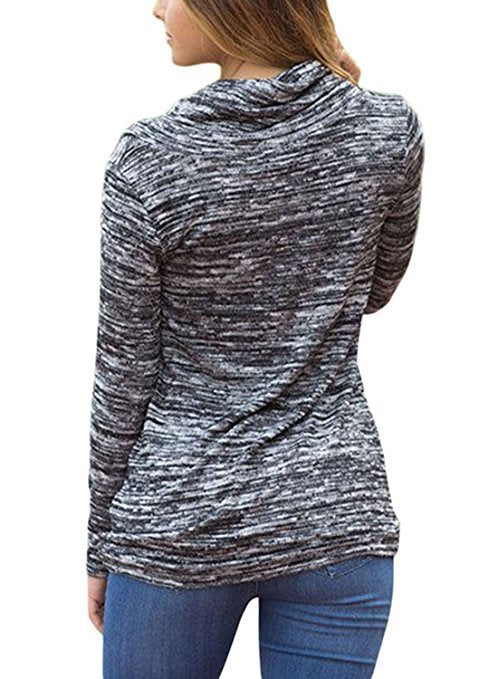 Damen lässiges Langarmshirt mit asymmetrischem Saum Drune