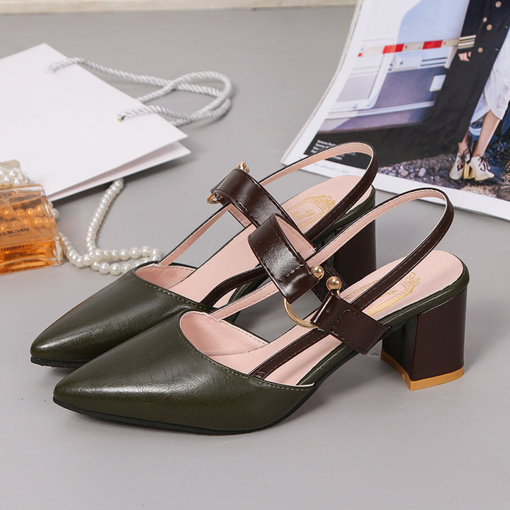 Damen Slingback Pumps mit elegantem Blockabsatz und modischem Riemendesign Drune
