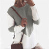 Damen Grobstrickpullover mit modernem Farbblockdesign und dezentem V-Ausschnitt Drune
