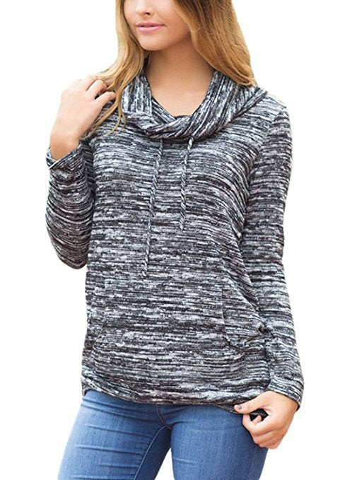 Damen lässiges Langarmshirt mit asymmetrischem Saum Drune