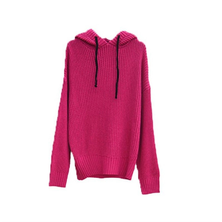 Damen Grobstrickpullover mit Kapuze und weitem Schnitt Drune