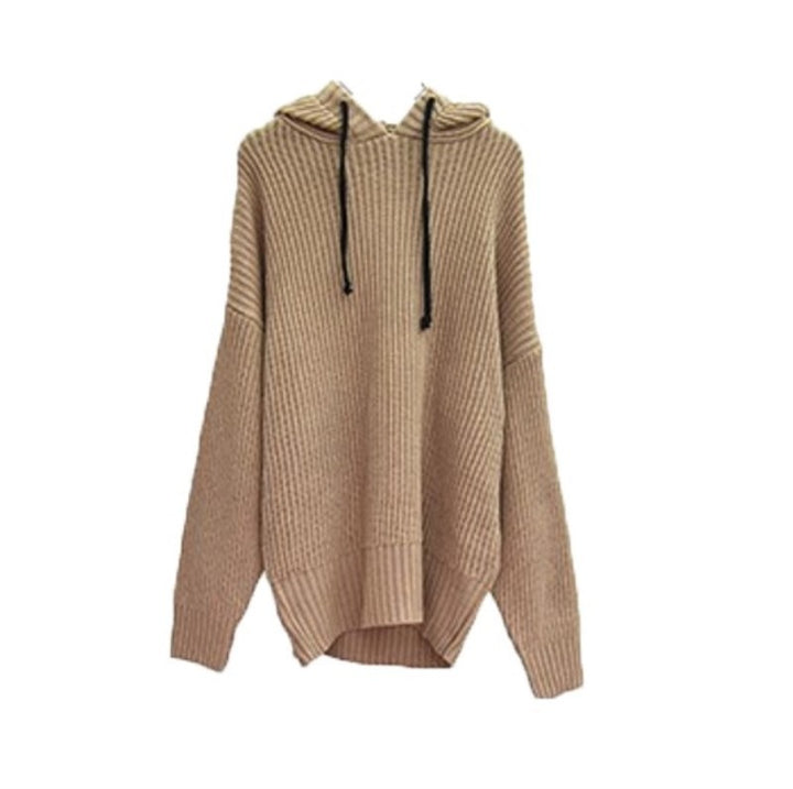 Damen Grobstrickpullover mit Kapuze und weitem Schnitt Drune