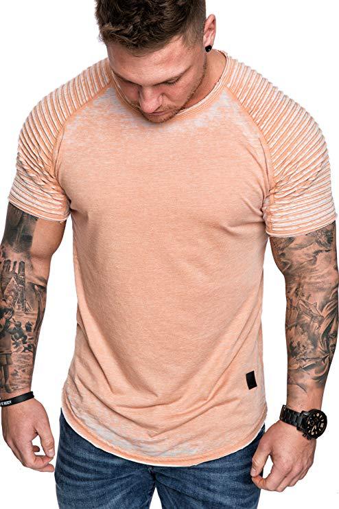 Herren Sportliches T-Shirt mit strukturiertem Schulterdesign Drune