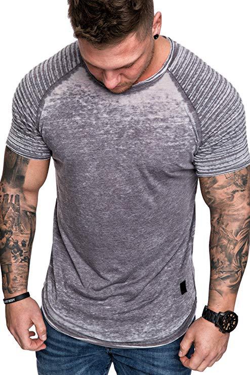 Herren Sportliches T-Shirt mit strukturiertem Schulterdesign Drune