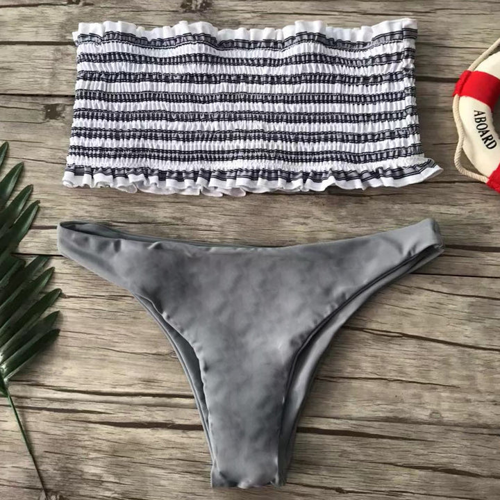 Damen Bandeau-Bikini-Set mit feinem Rüschen-Design Drune