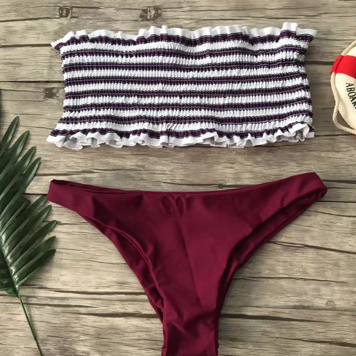 Damen Bandeau-Bikini-Set mit feinem Rüschen-Design Drune