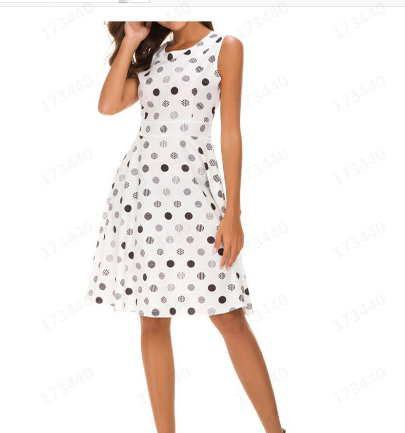 Damen Midikleid mit verspieltem Punktemuster und ausgestelltem Rock Drune
