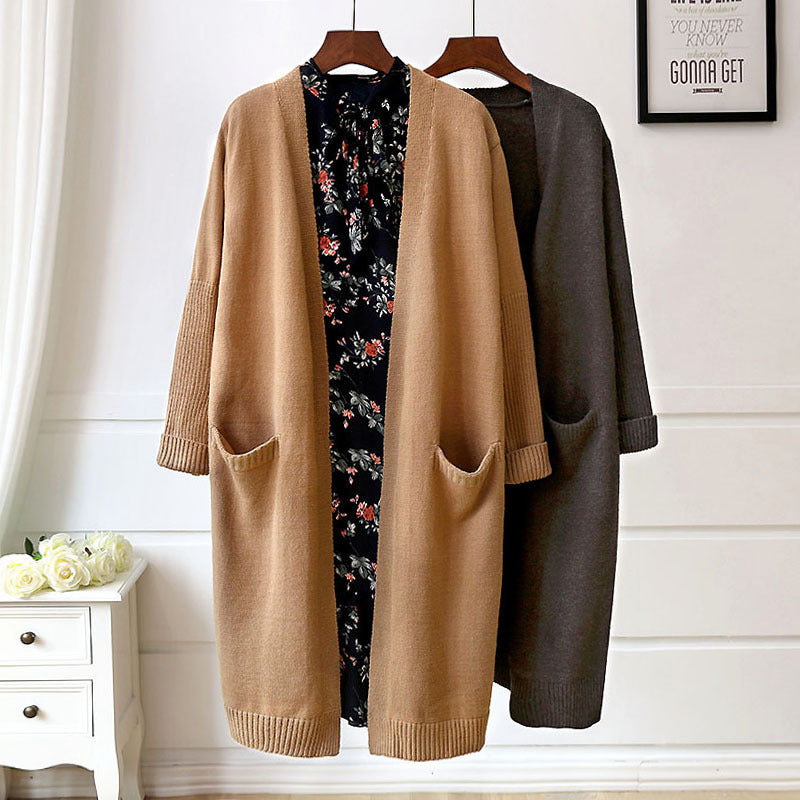Damen gemütlicher Strickcardigan mit Taschen Drune
