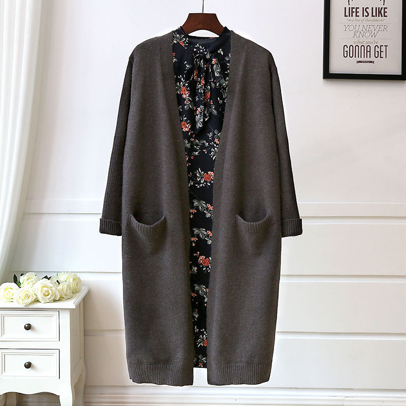 Damen gemütlicher Strickcardigan mit Taschen Drune