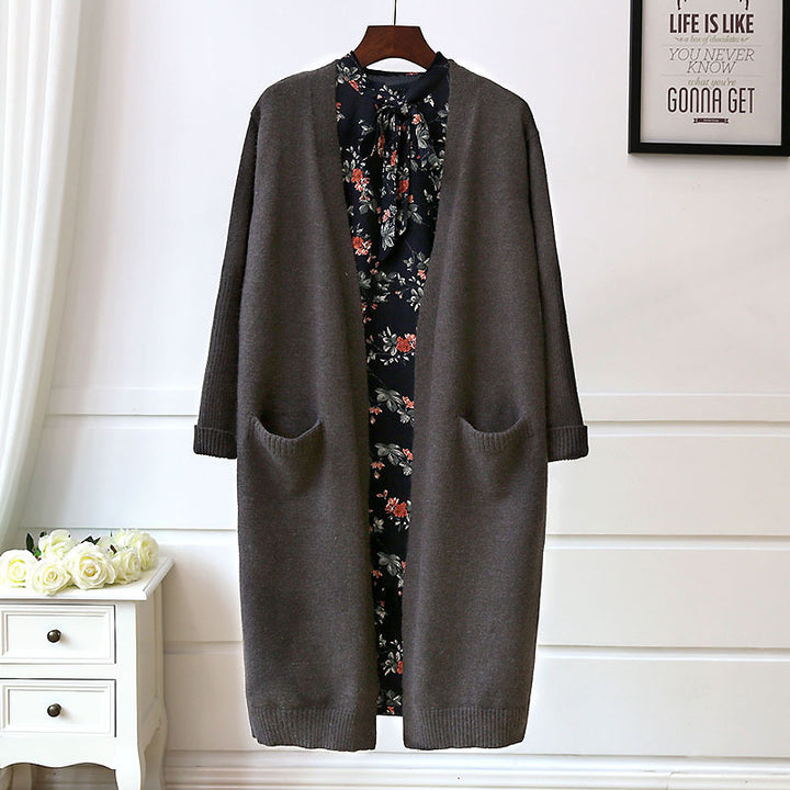 Damen gemütlicher Strickcardigan mit Taschen Drune