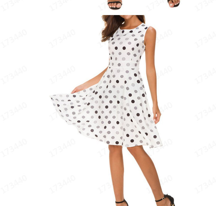 Damen Midikleid mit verspieltem Punktemuster und ausgestelltem Rock Drune