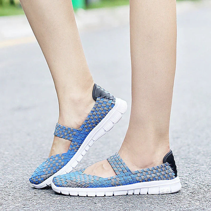 Drune elastische Band gewebt leichte flache Schuhe