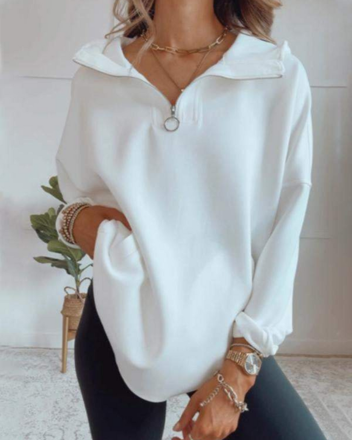 Drune | Viertelzip Oversized Bequemer Hoodie
