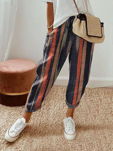 Drune | Lässige Baumwoll Leinen Hose Für Damen