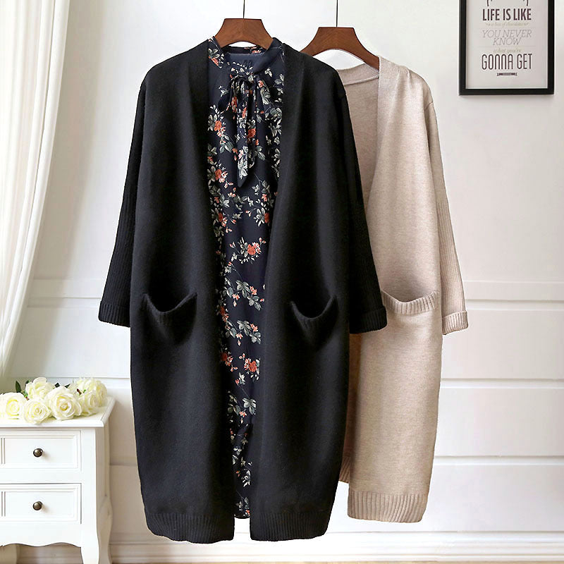 Damen gemütlicher Strickcardigan mit Taschen Drune