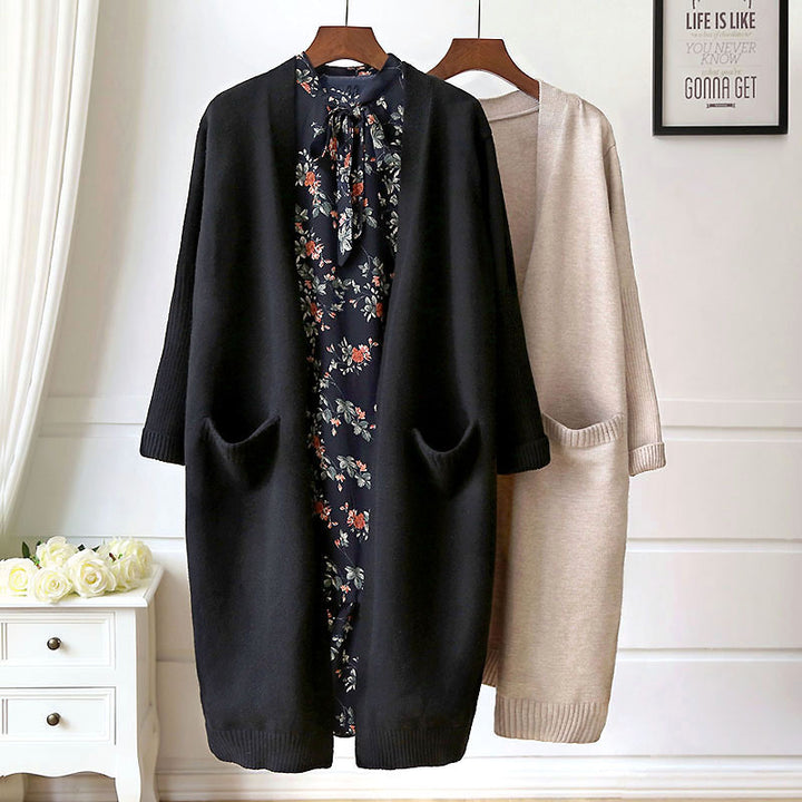 Damen gemütlicher Strickcardigan mit Taschen Drune