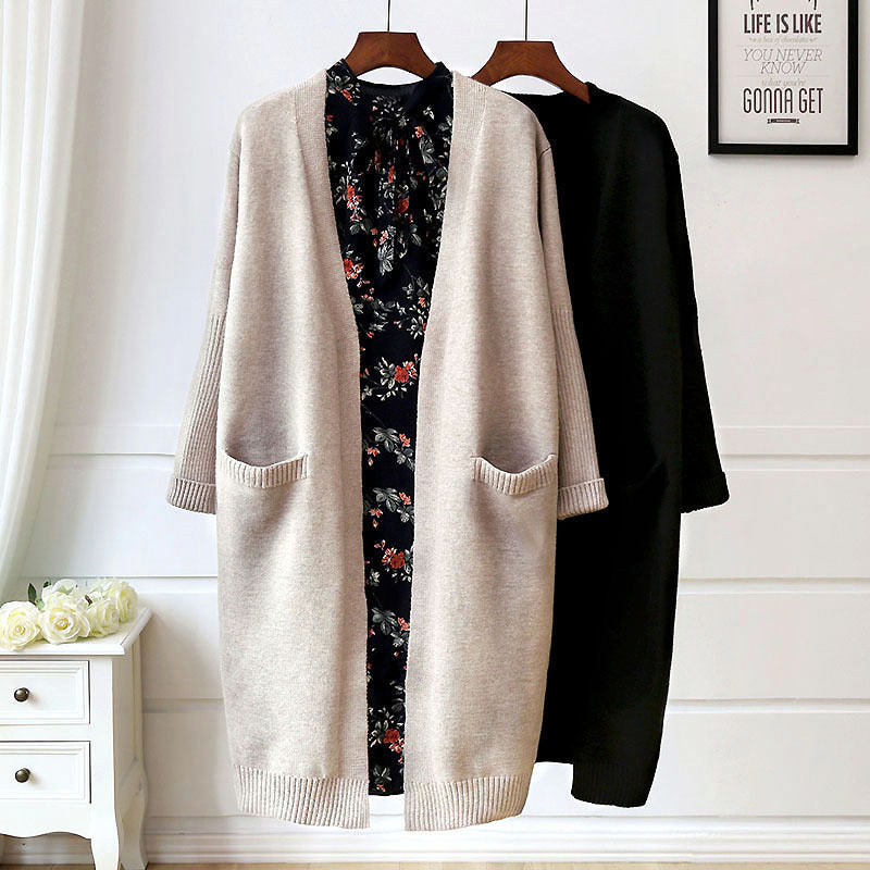 Damen gemütlicher Strickcardigan mit Taschen Drune