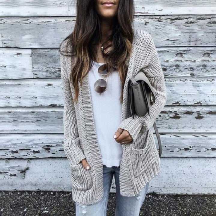 Damen Grobstrickjacke mit lässigem Schnitt und praktischen Taschen Drune