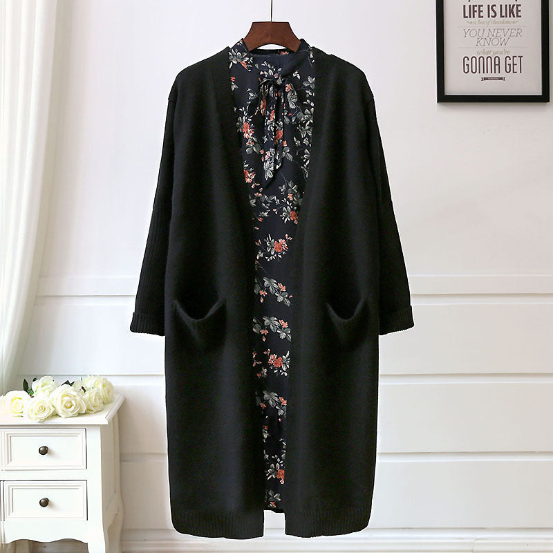 Damen gemütlicher Strickcardigan mit Taschen Drune