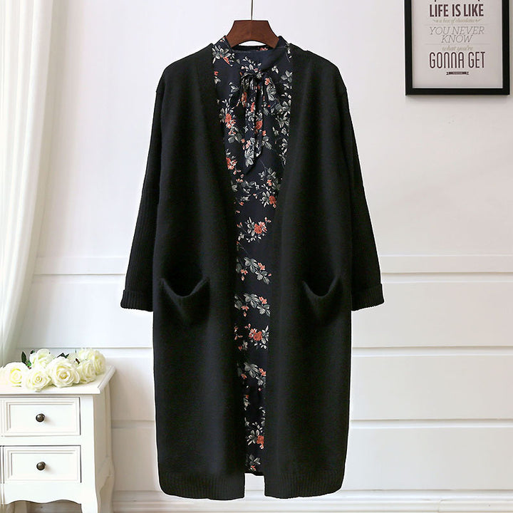Damen gemütlicher Strickcardigan mit Taschen Drune