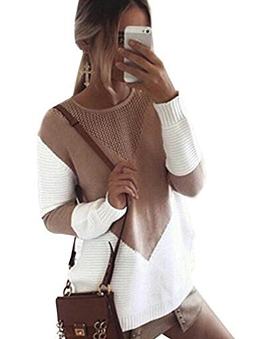 Damen Strickpullover mit modernen Farbkombinationen und luftigem Design Drune