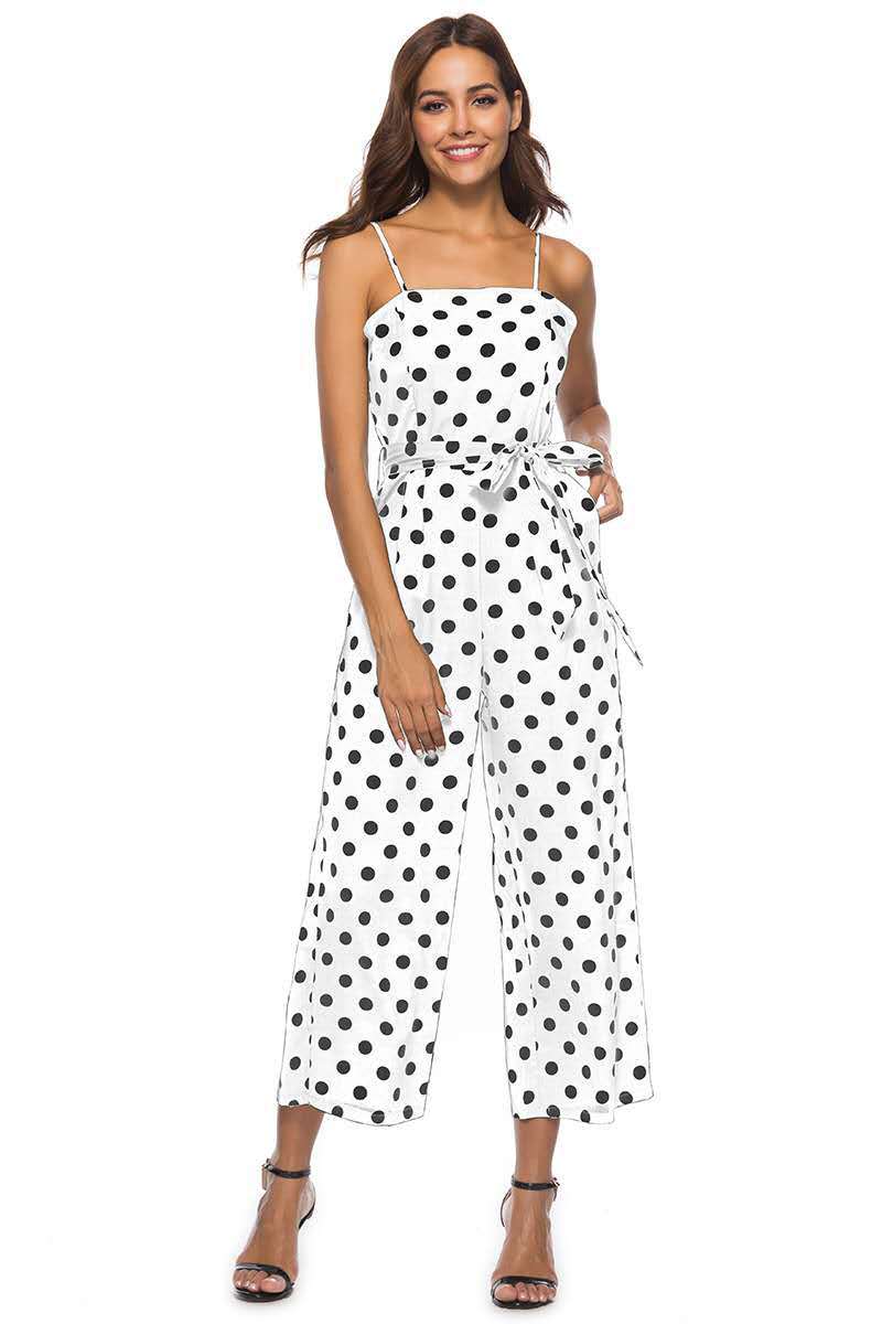 Damen Jumpsuit mit weitem Bein und dekorativem Bindegürtel Drune
