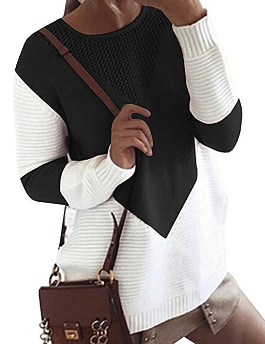 Damen Strickpullover mit modernen Farbkombinationen und luftigem Design Drune