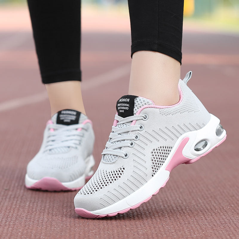 Damen nan leichte Strick-Fitnesssneaker mit sichtbarer Luftkammer-Dämpfung und viskoelastischer Innensohle Drune