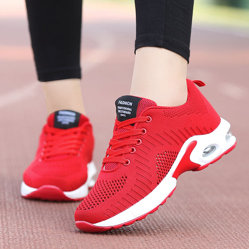 Damen nan leichte Strick-Fitnesssneaker mit sichtbarer Luftkammer-Dämpfung und viskoelastischer Innensohle Drune