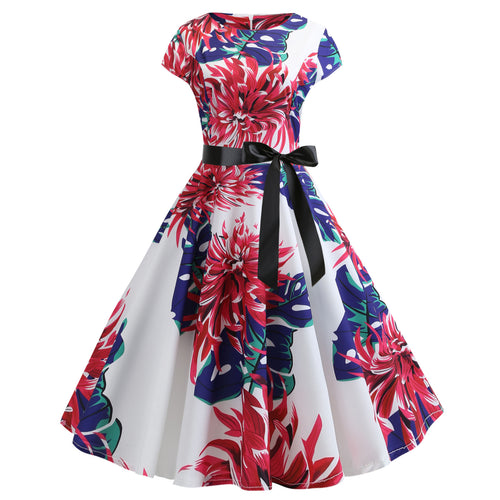 Damen A-Linien Kleid mit floralem Design und tailliertem Schnitt Drune