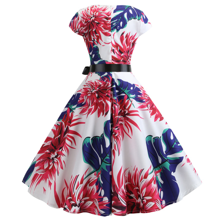 Damen A-Linien Kleid mit floralem Design und tailliertem Schnitt Drune