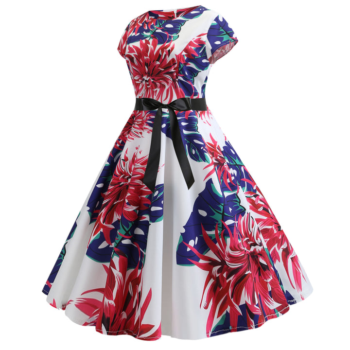 Damen A-Linien Kleid mit floralem Design und tailliertem Schnitt Drune