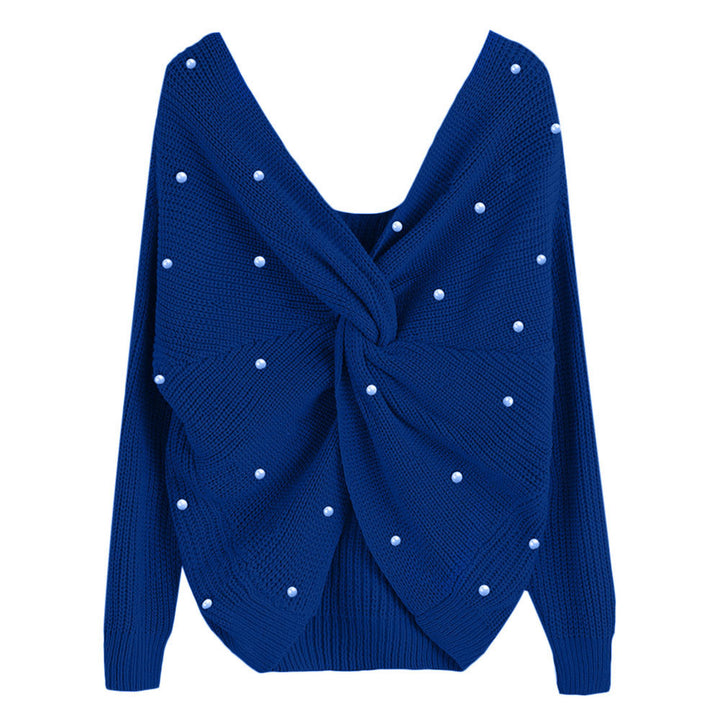 Damen Strickpullover mit Twist-Detail und Perlenbesatz Drune