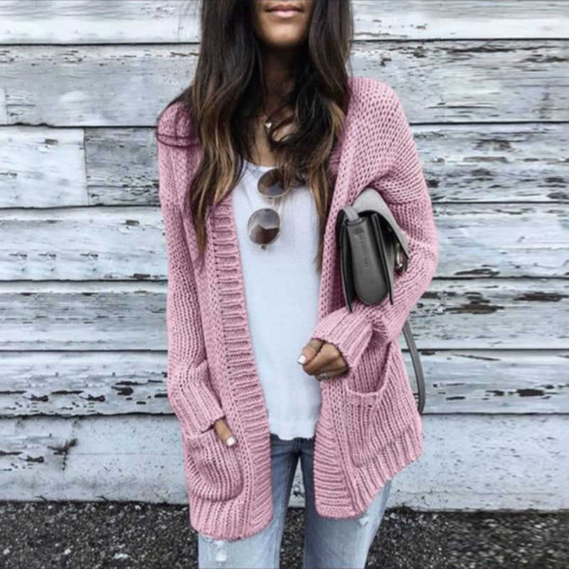 Damen Grobstrickcardigan mit lässigem Schnitt und tiefen Taschen Drune