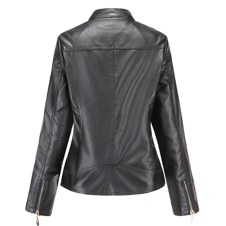 Damen Kunstlederjacke mit modischen Steppdetails Drune