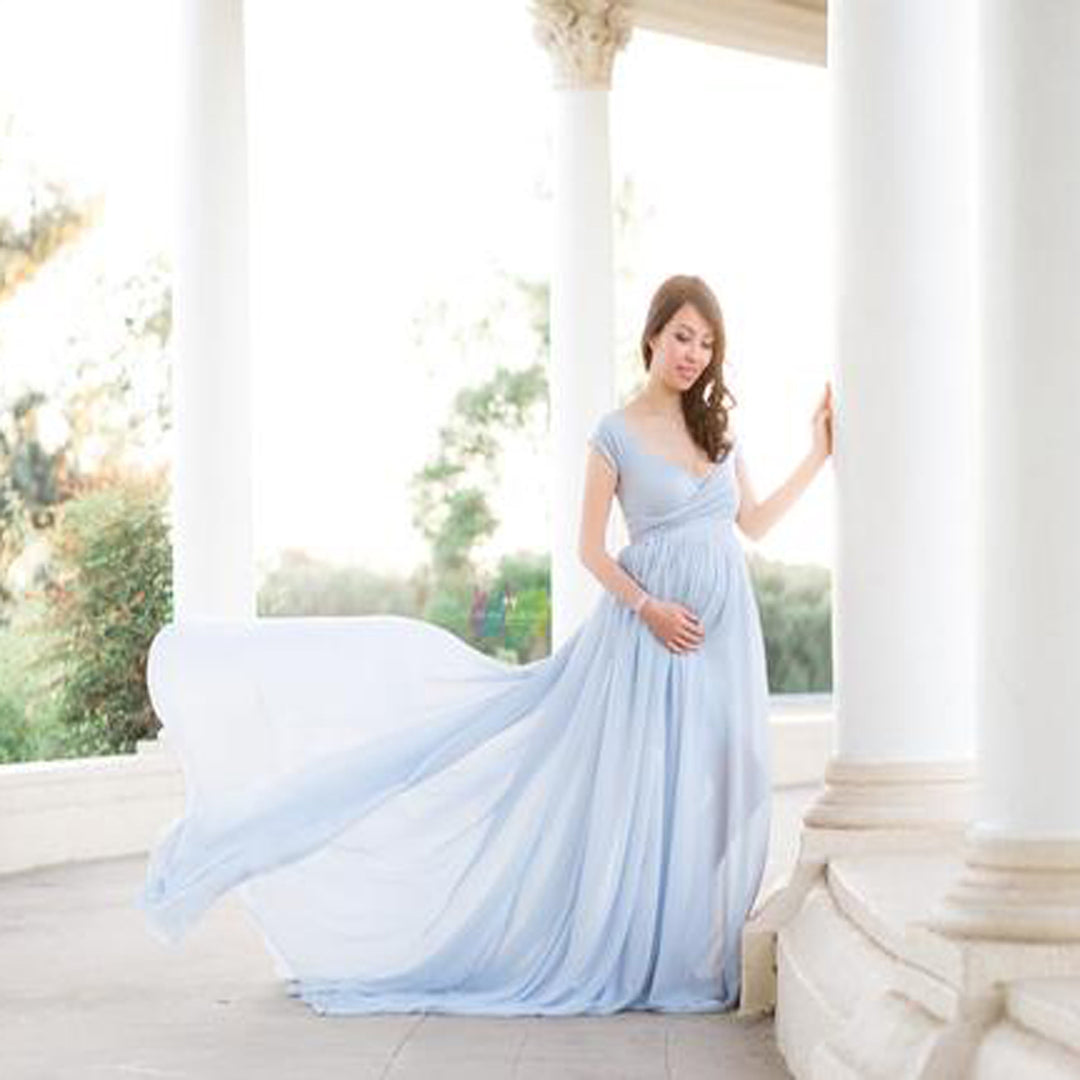 Damen fließendes Chiffon Schwangerschafts-Kleid Drune
