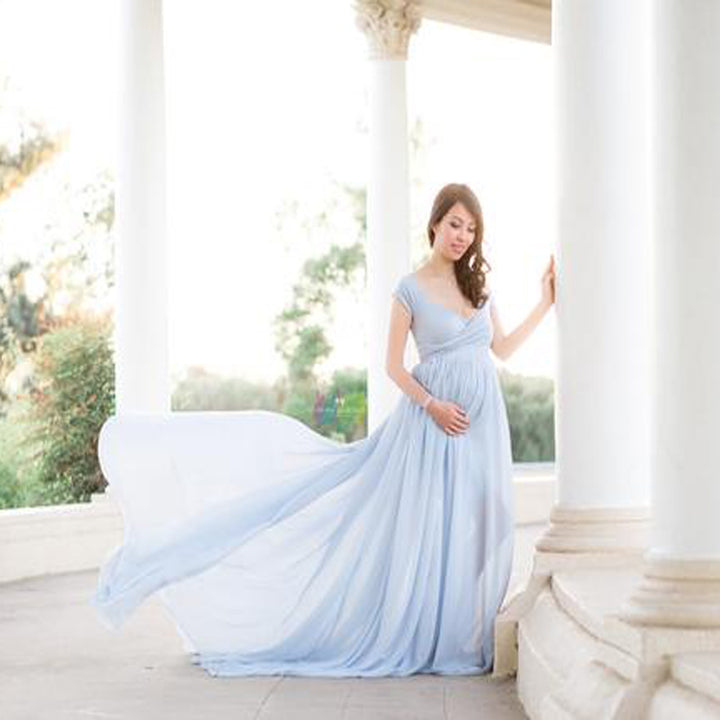 Damen fließendes Chiffon Schwangerschafts-Kleid Drune