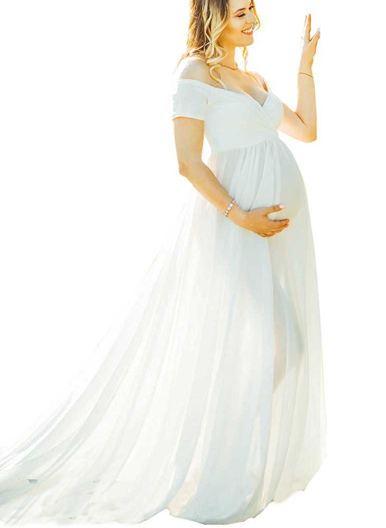 Damen fließendes Chiffon Schwangerschafts-Kleid Drune