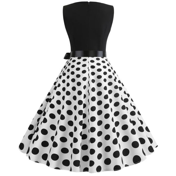 Damen Swingkleid mit kontrastierendem Oberteil und schwingendem Rock Drune