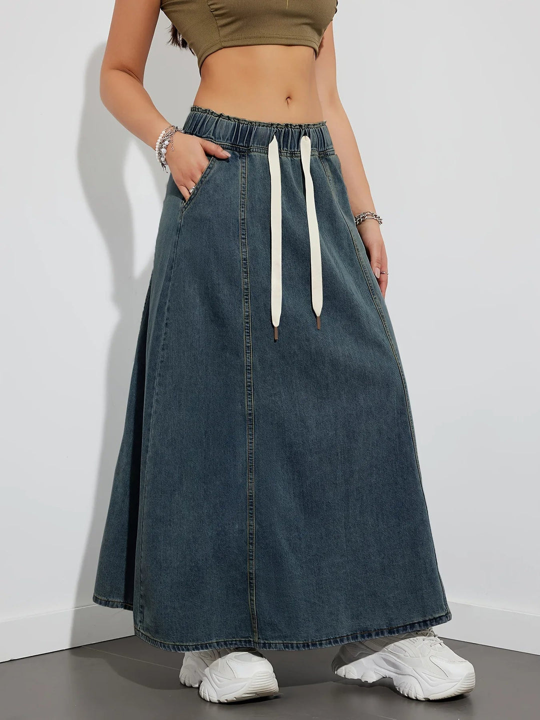 Drune | A-Linie Denim-Rock