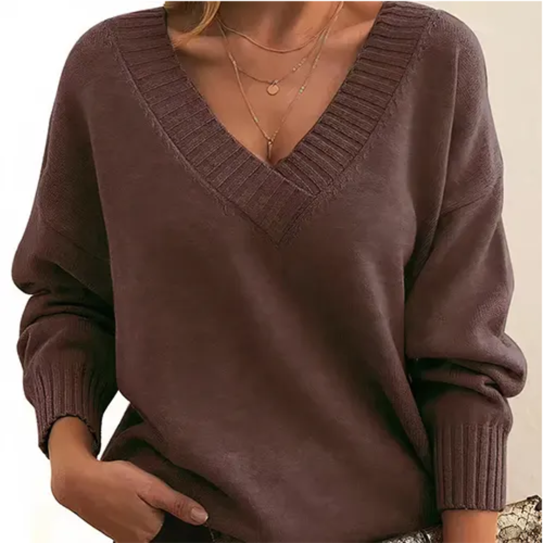 Drune | Pullover Winter V-Ausschnitt für Frauen