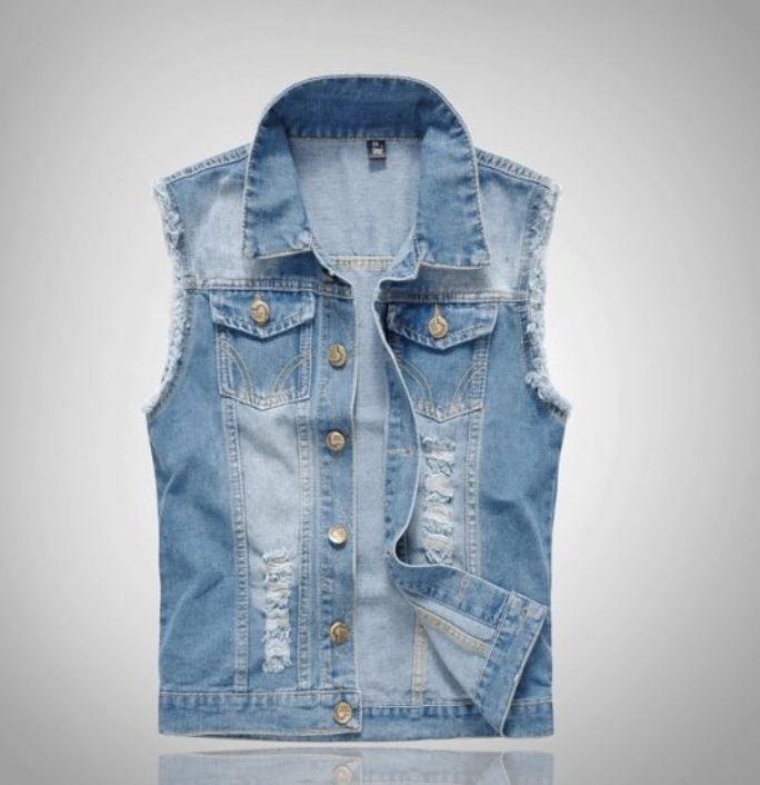 Drune Stylische Denim Weste für Herren