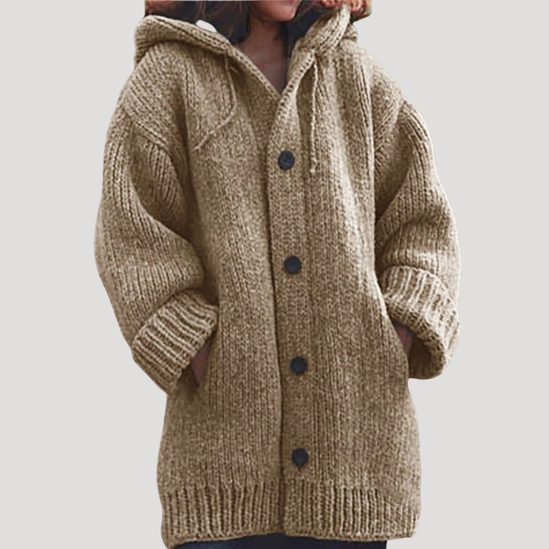 Drune | Damen grob gestrickter Wollwintermantel