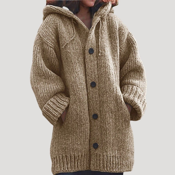 Drune | Damen grob gestrickter Wollwintermantel