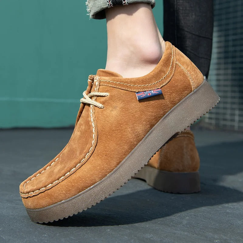 Drune | Schuhe Wildleder Robuste Gummisohle Bequeme Schnürung Lässiger Look