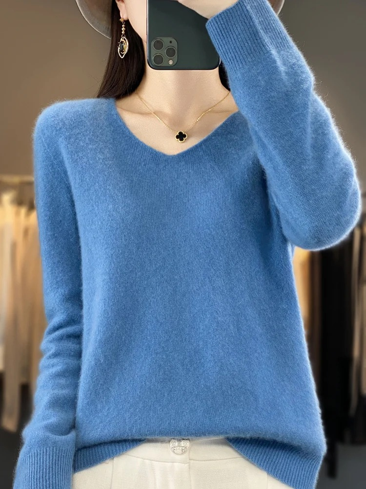 MonAmi V-Ausschnitt Leichtgewicht Kaschmir Pullover Damen