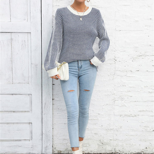 Drune | Klassische Gestreifte Strickjacke Acryl Stylisch und Bequem