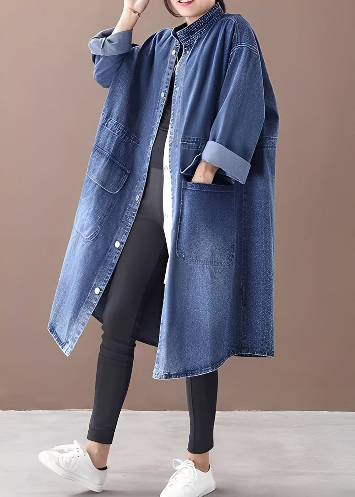 Drune | Damenjeansjacke im legeren Stil mit Stehkragen