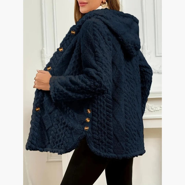 Drune | Gemütlicher Hoodie mit Teddy-Pullover und Knopf vorne für Damen